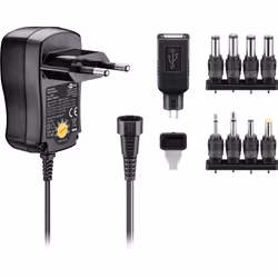 Goobay 54793, Universel, Intérieure, 100 - 240 V, 60 Hz, 3,6 W, 3, 4.5, 5, 6, 7.5, 9, 12 V