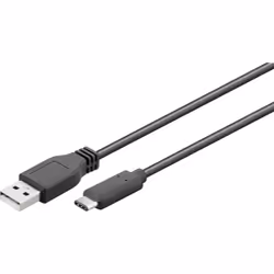 Goobay 55466, 1 m, USB C, USB A, USB 2.0, 480 Mbit/s, Noir