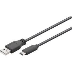 Goobay 55466 câble USB 1 m USB 2.0 USB C USB A Noir