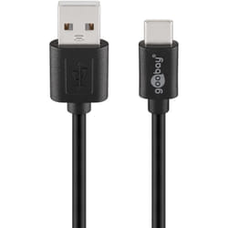Goobay 55467 câble USB 0,5 m USB 2.0 USB C USB A Noir