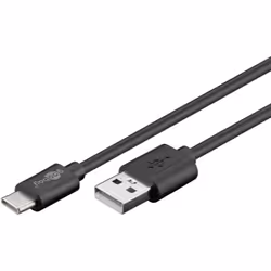 Goobay 55468 câble USB 1,8 m USB 2.0 USB C USB A Noir