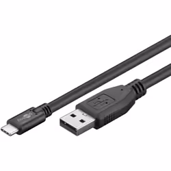 Goobay 55469 câble USB 3 m USB 2.0 USB C USB A Noir