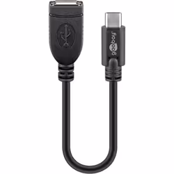 Goobay 55470, 0,2 m, USB C, USB A, USB 2.0, 480 Mbit/s, Noir
