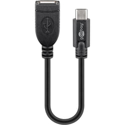 Goobay 55470 câble USB 0,2 m USB 2.0 USB C USB A Noir