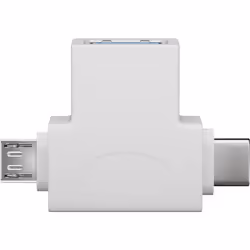 Goobay 55555, USB A, Micro-USB B + USB-C, Blanc