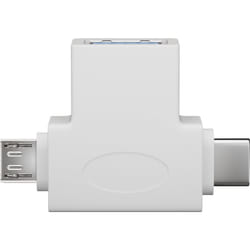 Goobay 55555 changeur de genre de câble USB A Micro-USB B + USB-C Blanc