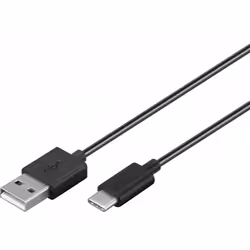 Goobay 59122, 2 m, USB A, USB C, USB 2.0, 480 Mbit/s, Noir