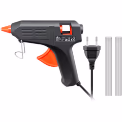 Goobay 59176, Pistolet à colle chaude, Noir, Vitrocéramique, Verre, Cuir, Plastique, Bois, 16 g/min, 4 min, Secteur