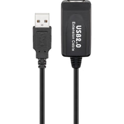 Goobay 60119 câble USB 10 m USB 2.0 USB A Noir