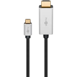 Goobay 60174 câble vidéo et adaptateur 2 m USB Type-C HDMI Type A (Standard) Noir, Argent