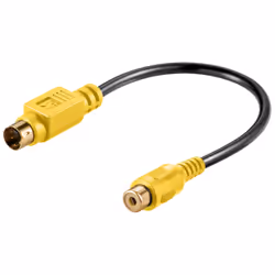 Goobay 60845 câble S-video 0,2 m S-Video (4-pin) RCA Noir