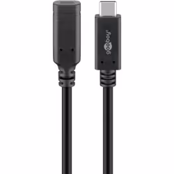 Goobay 61038, 1 m, USB C, USB C, USB 3.2 Gen 2 (3.1 Gen 2), 10000 Mbit/s, Noir