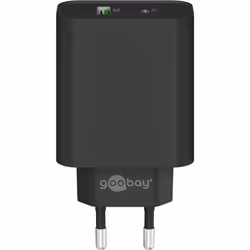 Goobay 61755 chargeur d'appareils mobiles Caméra Numérique, Écouteurs, Téléphone portable, Smartwatch, Tablette Noir Secteur Charge rapide Intérieure