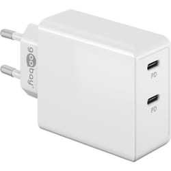 Goobay 61758 chargeur d'appareils mobiles Caméra Numérique, Écouteurs, Téléphone portable, Smartwatch, Tablette Blanc Secteur Charge rapide Intérieure