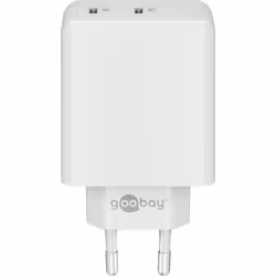 Goobay 61758 chargeur d'appareils mobiles Caméra Numérique, Écouteurs, Téléphone portable, Smartwatch, Tablette Blanc Secteur Charge rapide Intérieure