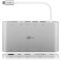 Goobay 62113 station d'accueil Avec fil USB 3.2 Gen 1 (3.1 Gen 1) Type-C Argent