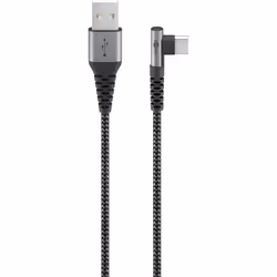 Goobay 64656, 1 m, USB C, USB A, USB 2.0, 60 Mbit/s, Noir, Gris
