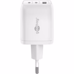 Goobay 64754 chargeur d'appareils mobiles Écouteurs, Ordinateur portable, Smartphone Blanc Secteur Charge rapide Intérieure