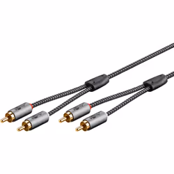 Goobay 65294, 2 x RCA, Mâle, 2 x RCA, Mâle, 3 m, Gris