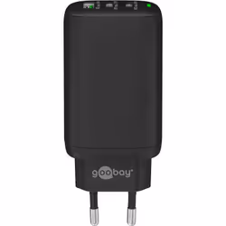 Goobay 65407 chargeur d'appareils mobiles Écouteurs, Ordinateur portable, Smartphone, Tablette Noir Secteur Charge rapide Intérieure