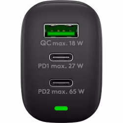 Goobay 65407 chargeur d'appareils mobiles Écouteurs, Ordinateur portable, Smartphone, Tablette Noir Secteur Charge rapide Intérieure