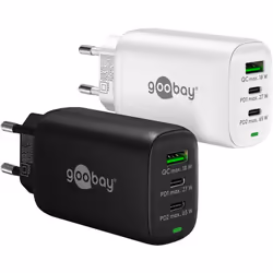 Goobay 65408 chargeur d'appareils mobiles Écouteurs, Ordinateur portable, Smartphone, Tablette Blanc Secteur Charge rapide Intérieure