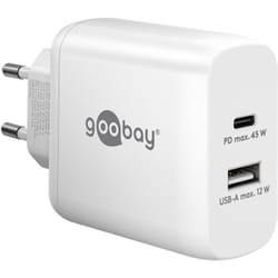 Goobay 65412 chargeur d'appareils mobiles Écouteurs, Ordinateur portable, Smartphone, Tablette Blanc Secteur Intérieure