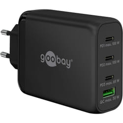 Goobay 65555 chargeur d'appareils mobiles Ordinateur portable, Smartphone Noir Secteur Charge rapide Intérieure