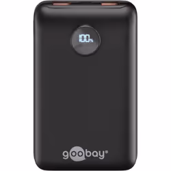 Batterie Externe - GOOBAY - 20000 mAh - 3 Ports USB-A et USB-C - Recharge Rapide - Écran Numérique