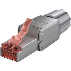 Embase RJ45 - Goobay - Catégorie 6 STP - Auto-assemblée - Compatible PoE - Plaqué or 3µm