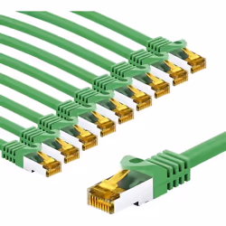 Câble patch RJ45 CAT 6A SFTP PiMF 500 MHz avec câble brut CAT 7 gaine verte LSZH