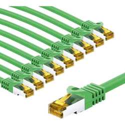 Câble patch RJ45 CAT 6A SFTP PiMF 500 MHz avec câble brut CAT 7 gaine verte LSZH