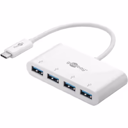 Goobay 66274 station d'accueil Avec fil USB 3.2 Gen 1 (3.1 Gen 1) Type-C Blanc