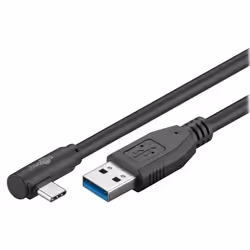 Goobay 66501, 1 m, USB A, USB C, USB 3.2 Gen 1 (3.1 Gen 1), 5 Gbit/s, Noir