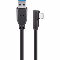 Wentronic 66502, 1,5 m, USB C, USB A, USB 3.2 Gen 1 (3.1 Gen 1), 5000 Mbit/s, Noir