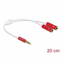 DeLOCK 66519 câble audio 0,2 m 3,5mm 2 x 3.5mm Rouge, Blanc
