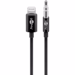 Goobay 66805, 1 m, Lightning, 3,5mm, Mâle, Mâle, Noir