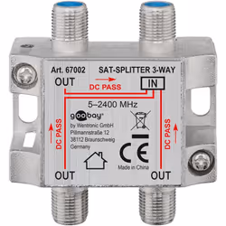 Goobay 67002, Diviseur de câbles, 2050 - 2400 MHz, Argent, Métal, Femelle/Femelle, 20 dB