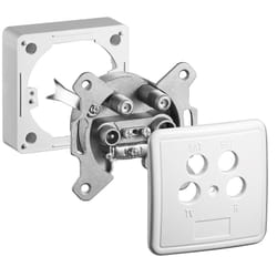 Goobay 67089 prise de courant 2x SAT + TV + Radio Blanc