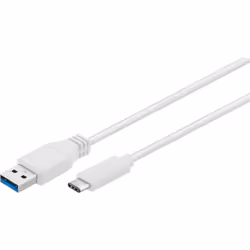 Goobay 67185, 0,5 m, USB A, USB C, USB 3.2 Gen 1 (3.1 Gen 1), 5000 Mbit/s, Blanc