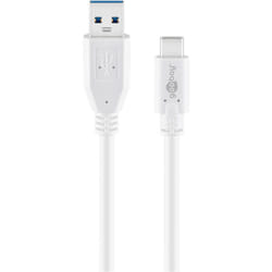 Goobay 67188 câble USB 1 m USB 3.2 Gen 1 (3.1 Gen 1) USB C USB A Blanc