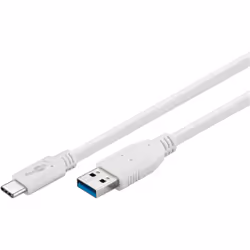 Goobay 67188 câble USB 1 m USB 3.2 Gen 1 (3.1 Gen 1) USB C USB A Blanc