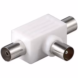 Goobay 67218, Coaxial, 2x Coaxial, Blanc