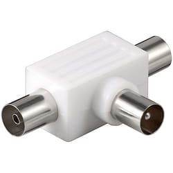 Goobay 67218 changeur de genre de câble Coaxial 2x Coaxial Blanc