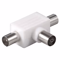 Goobay 67219, Coaxial, 2x Coaxial, Blanc
