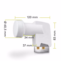 Goobay 67270 convertisseur abaisseur de fréquence Low Noise Block (LNB) Gris, Blanc
