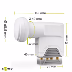 Goobay 67271 convertisseur abaisseur de fréquence Low Noise Block (LNB) Gris, Blanc