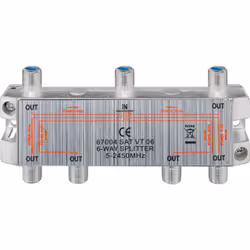 Goobay 67504, Diviseur de câbles, 5 - 2450 MHz, Argent, Femelle/Femelle, 14 dB, F
