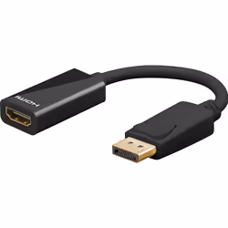 Goobay DisplayPort/HDMI, 0,1 m, HDMI Type A (Standard), DisplayPort, Mâle, Femelle, Noir