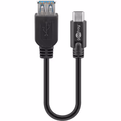 Goobay 67894, 0,2 m, USB C, USB A, USB 3.2 Gen 1 (3.1 Gen 1), 5000 Mbit/s, Noir